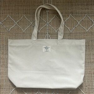 Sezane Tote Bag Cream Velvet Corduroy